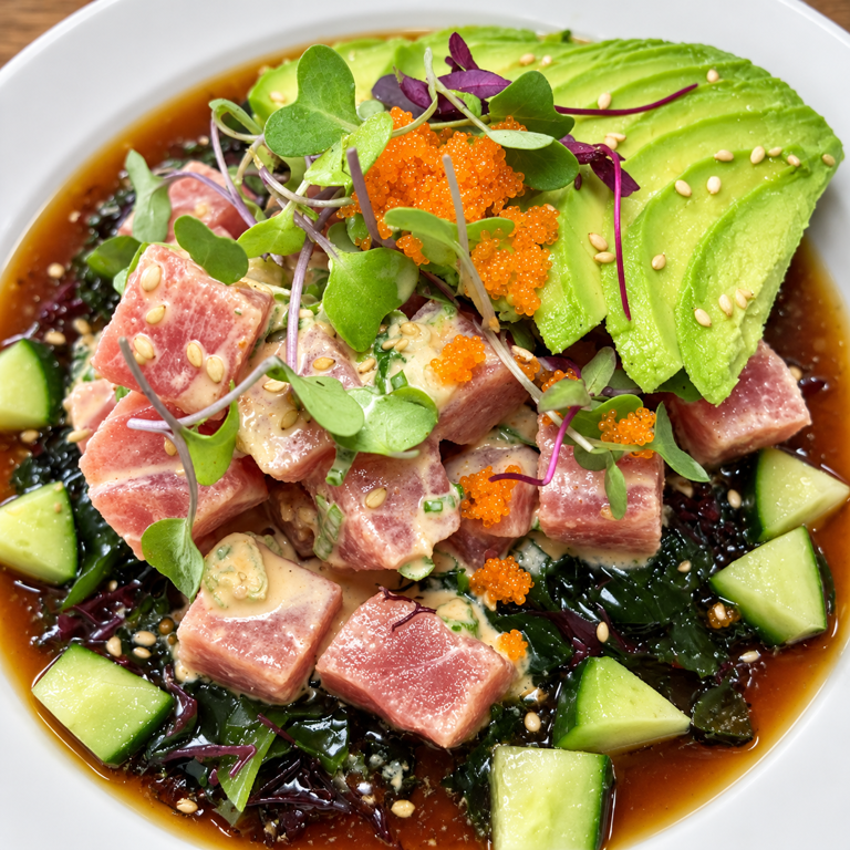 Fresh poké tuna appetizer