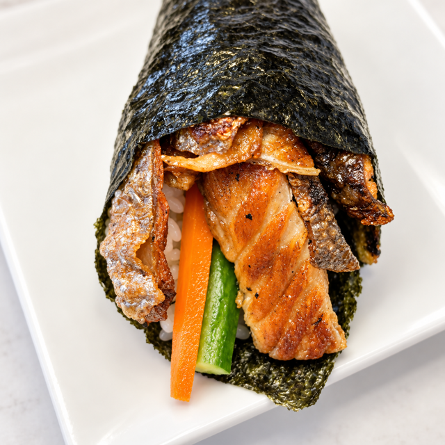 Salmon Skin Hand Roll.