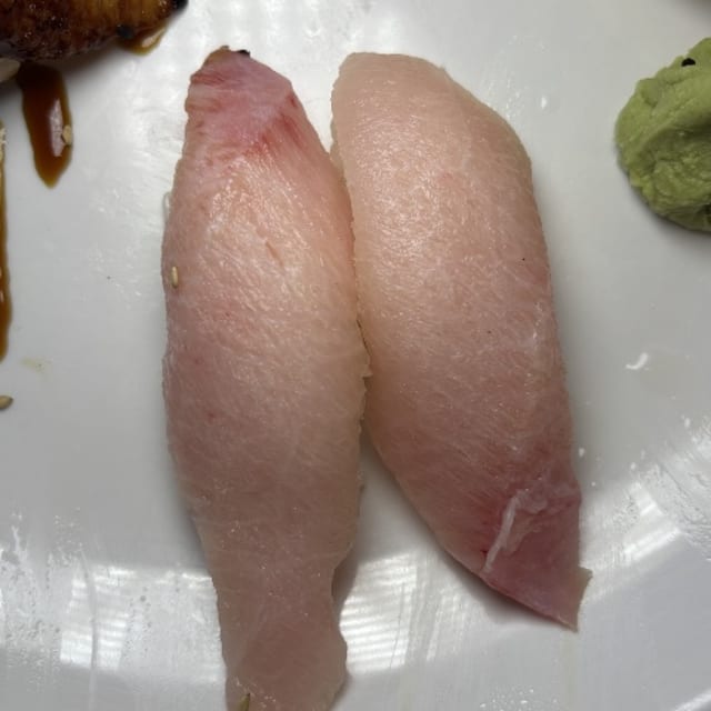 Yellowtail Nigiri Sushi.